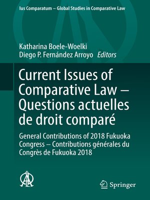 cover image of Current Issues of Comparative Law – Questions actuelles de droit comparé
